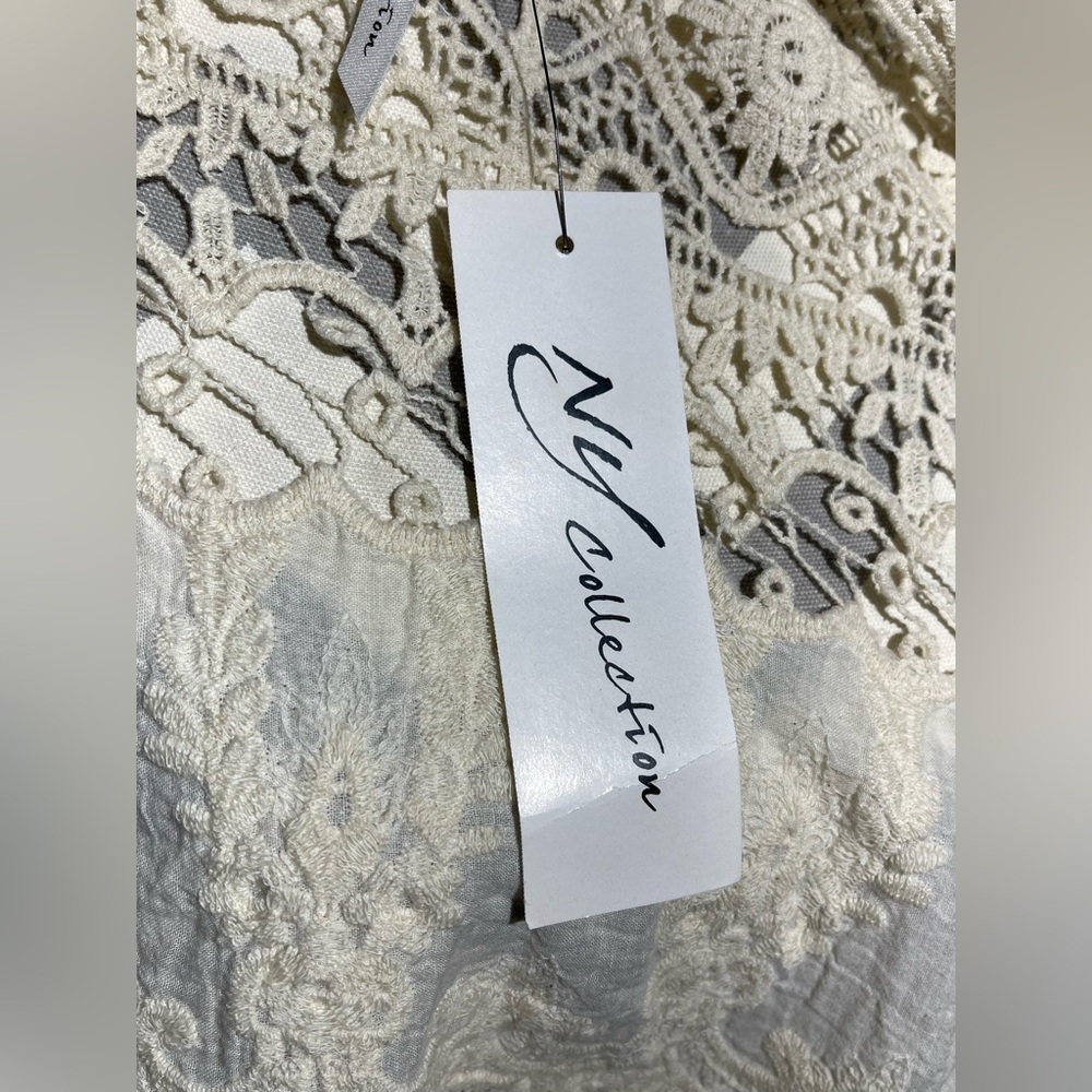 NY Collection Cream Crochet Cardigan - Picture 10 of 12